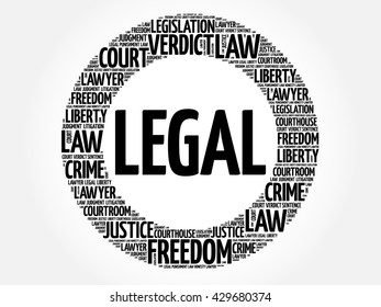 Legal word cloud concept