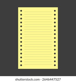 Legal Yellow Paper. Vintage notepad sheet. Paper for legal documents. Vector illustration in flat style.