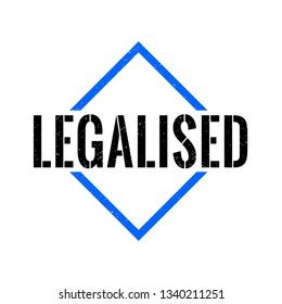 legalised blue black triangle grungy rubber stamp