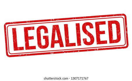 Legalised sign or stamp on white background, vector illustration