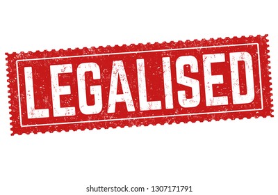 Legalised sign or stamp on white background, vector illustration