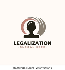 Legalization icon vector. Stamp handle logo design template.