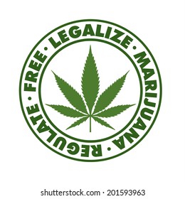 Legalize Marijuana Label Vector Illustration Stock Vector (Royalty Free ...