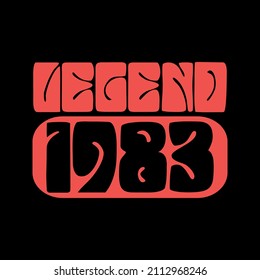 Legend 1983. Ready to print birthday vector.