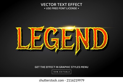 Legend 3D editable text effect template