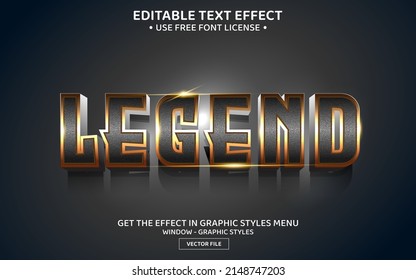 Legend 3D editable text effect template