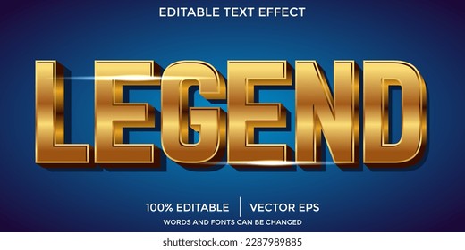 Legend 3D editable text effect template