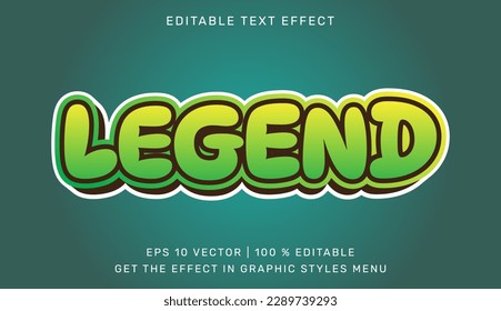 Legend 3d editable text effect template. Suitable for brand or business logo