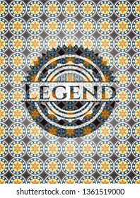 Legend arabesque style emblem. arabic decoration.