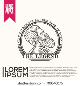 The Legend Barber Shop Logo Vector