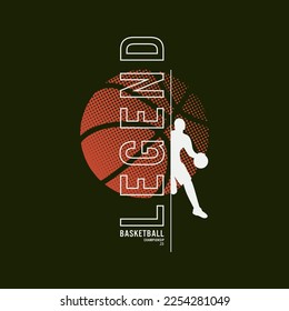 legend basketball stylish t-shirt and apparel abstract design. Vector print, typography, poster. Global swatches.
