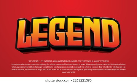 Legend bold 3d style editable text effect template use for logo and business brand	