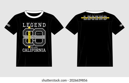 legend california ,modern typography slogan. Vector illustration for print tee shirt, typography, poster. Global swatches.