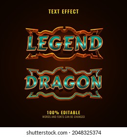 legend and dragon fantasy medieval rpg game logo text effect with frame