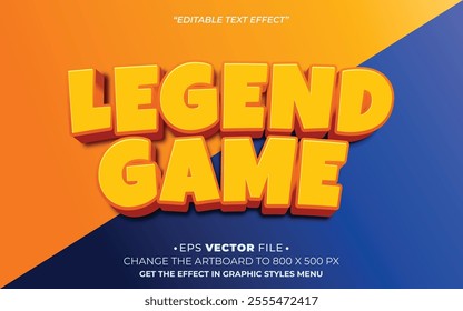 Legend Game 3d text effect editable effect