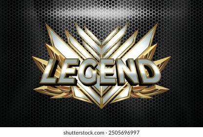 Insignia de juego de leyenda 3D con efectos de texto