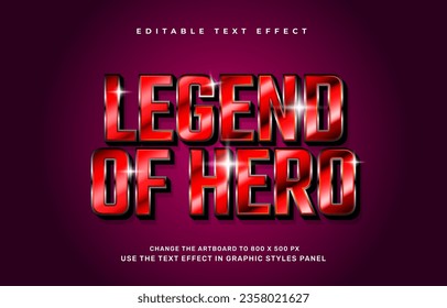 Legend of hero editable text effect template