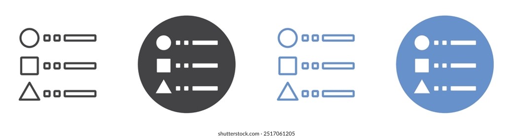 Legend icon flat line symbol set.