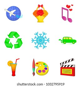 Legend icons set. Cartoon set of 9 legend vector icons for web isolated on white background
