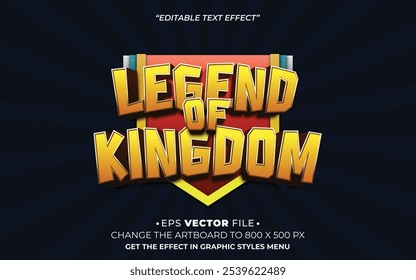 Legende des Königreichs Spiel 3D-Text-Effekt modern und spielerisch