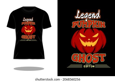 legend pumpkin ghost retro vintage t shirt design