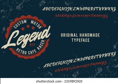 Legend. Script Font. Custom Motor. Cafe Racer. New York. Coffee Logo. Hand Made Font And Logo.