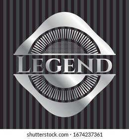 Legend silvery emblem or badge. Vector Illustration. Mosaic.
