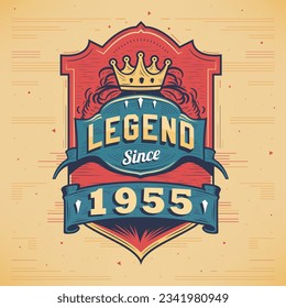 Legend Since 1955 Vintage T-shirt - Born in 1955 Vintage Birthday Poster Design.