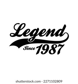 Legend Since 1987 T shirt Design Vector, Retro vintage design