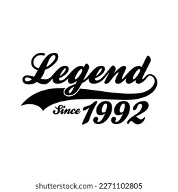 Legend Since 1992 T shirt Design Vector, Retro vintage design