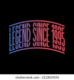 Leyenda desde 1995. Listo para imprimir vector de cumpleaños.