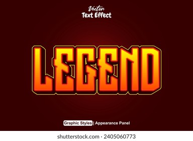 efecto de texto de leyenda con estilo gráfico de color naranja y modificable.