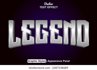 legend text effect with silver color graphic style and editable.