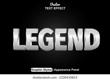 legend text effect with silver color graphic style and editable.