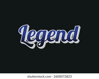 Legend Text for Title or Headline. In 3D Fancy Fun and Futuristic style. Legend Text effect. Text effect