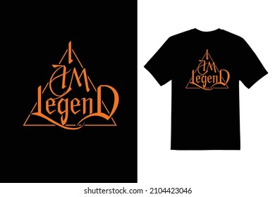 i am legend typeface t shirt design 