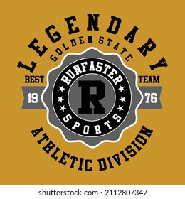 legendary athletic division design typography vector illustration for print,t shirt or logos