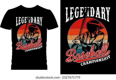 legendary baseball championship, Retro vntage t shirt design.