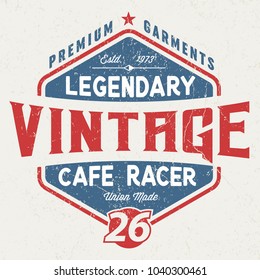 Legendary Cafe Racer - Tee Design For Print