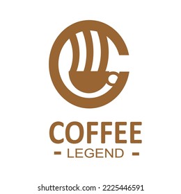 legendary coffee vector illustration design , simple good design for coffee shop logo