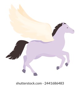 Legendary creature icon cartoon vector. Pegasus greek. Tale animal airborne