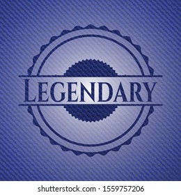 Legendary with denim texture. Vector Illustration. Detailed.