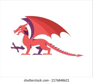 legendary dragon icons funny cartoon charactes vec