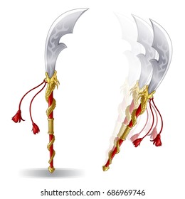 Legendary dragon spear vector