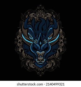 Legendary fantasy dragon head vector illustration