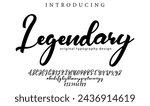 Legendary Font Stylish brush painted an uppercase vector letters, alphabet, typeface