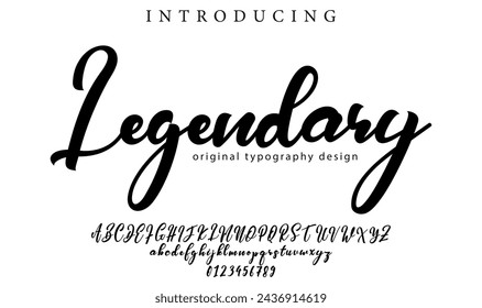 Legendary Font Stylish brush painted an uppercase vector letters, alphabet, typeface