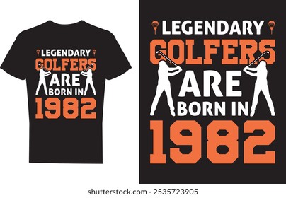 Legendary Golfers Are Born In 1982 Golf T shirt design Vector Illustration