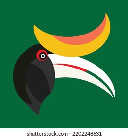 The legendary and iconic hornbill from the island of Kalimantan