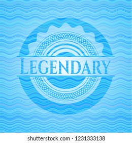 Legendary light blue water emblem background.